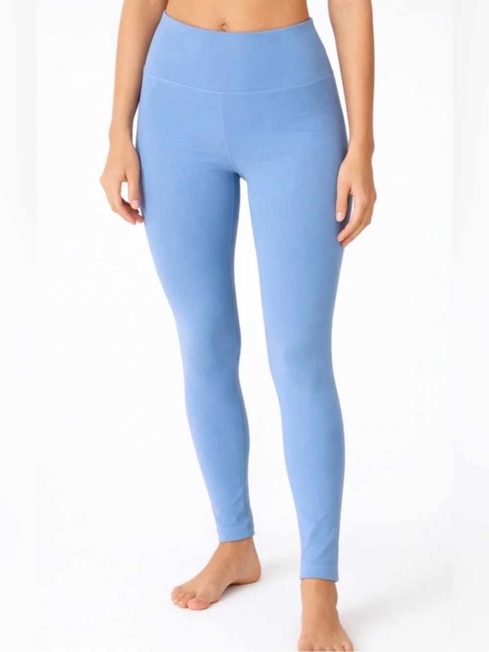 WILO THE LABEL Baby Blue High-Rise Performance Ribbed Leggings Pants NEW